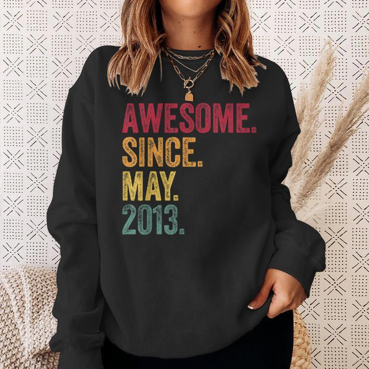 Awesome Since May 2013 8Th Birthday 8 Years Old Vintage Sweatshirt Gifts for Her