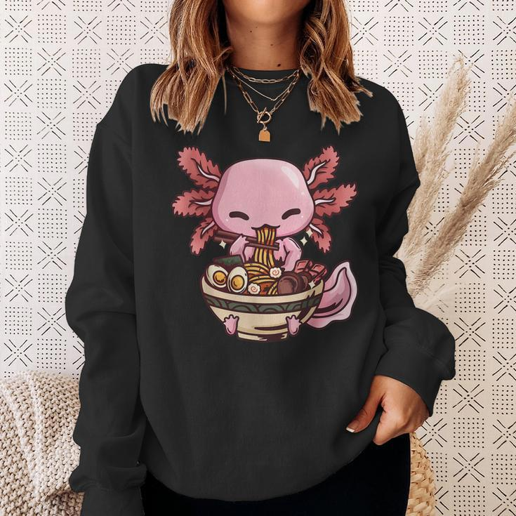 Axolotl Ramen Anime Kawaii Eating Girls Ns Sweatshirt Gifts for Her