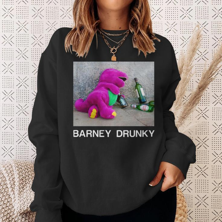 Barney Drunky Wine Bottle The Dinosaur Sweatshirt Gifts for Her
