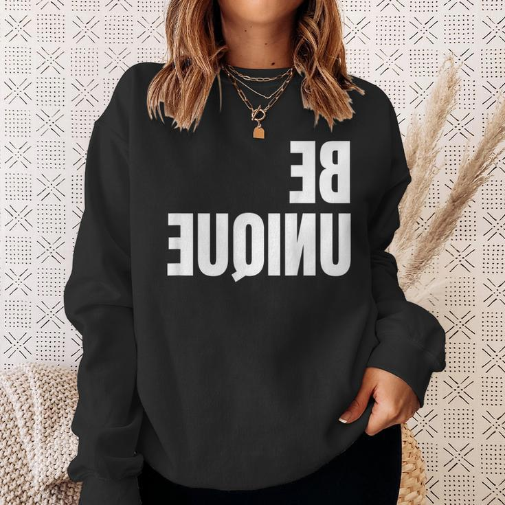 Be Unique Be You Mirror Image Positive Body Image Sweatshirt Gifts for Her