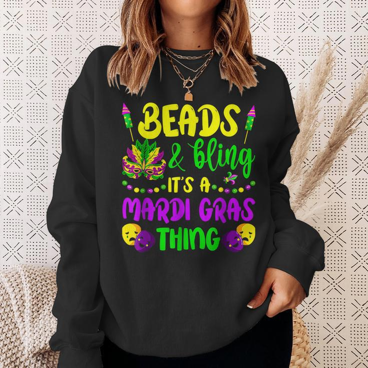 Beads And Bling Its A Mardi Gras Thing New Orleans Festival Sweatshirt Gifts for Her
