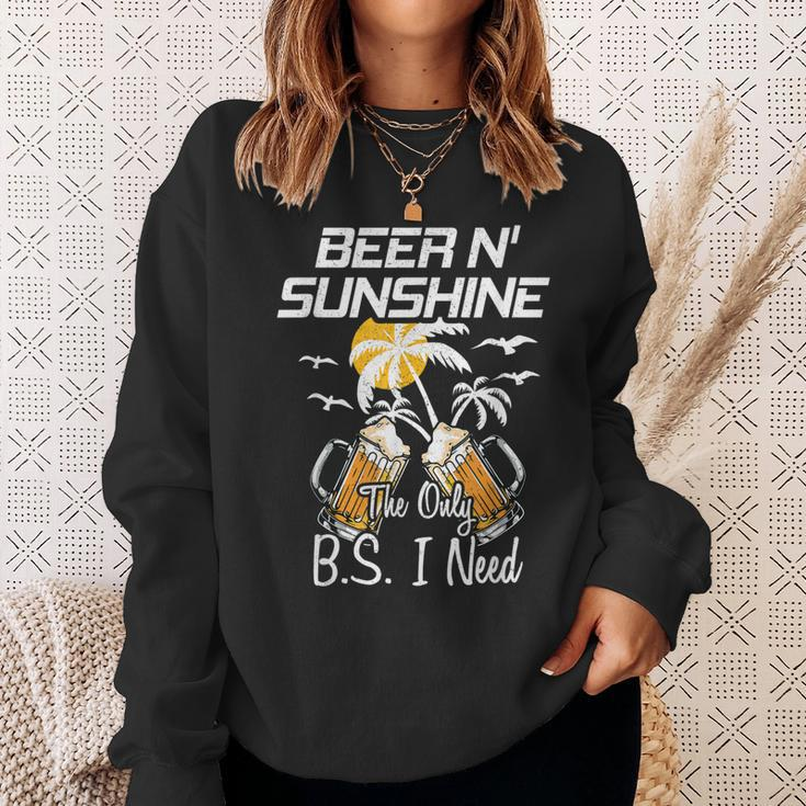 Beer N Sunshine The Only Bs I Need Funny Summer Drinking Sweatshirt Gifts for Her
