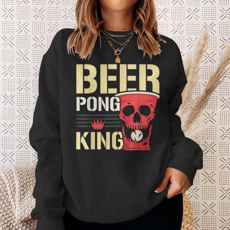 Beer Pong King Alkohol Trinkspiel Beer Pong Sweatshirt Geschenke für Sie