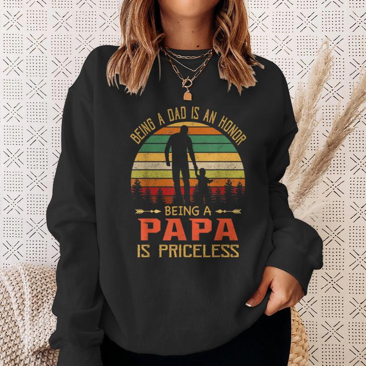 Being A Dad Is An Honor Being A Papa Is Priceless Sweatshirt Gifts for Her