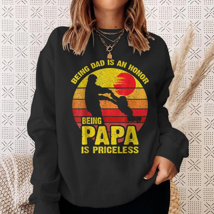 Being Dad Is An Honor Being Papa Is Priceless V4 Sweatshirt Gifts for Her