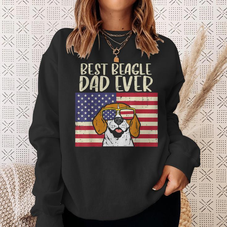 Best Beagle Dad Ever Flag Patriotic Dog Lover Owner Men Gift Gift For Mens Sweatshirt Gifts for Her