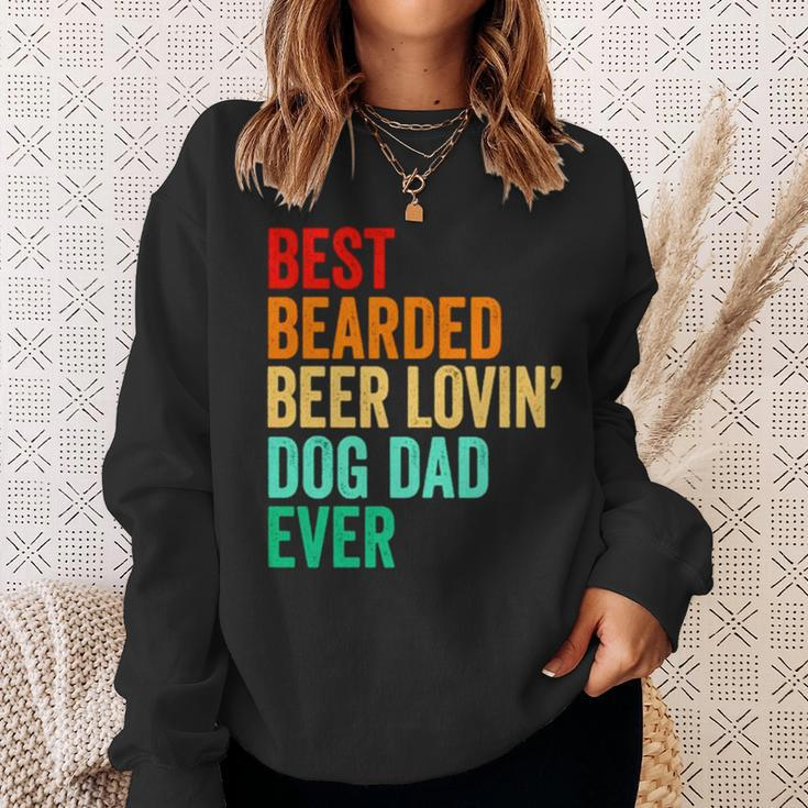 Best Bearded Beer Lovin’ Dog Dad Ever Vintage Sweatshirt Gifts for Her