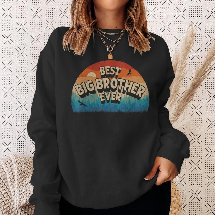 Best Big Brother Ever Men Retro Vintage Sunset Decor Brother Sweatshirt Gifts for Her