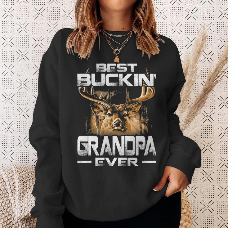Best Buckin Grandpa Ever Deer Hunting Bucking Father V2 Sweatshirt Gifts for Her