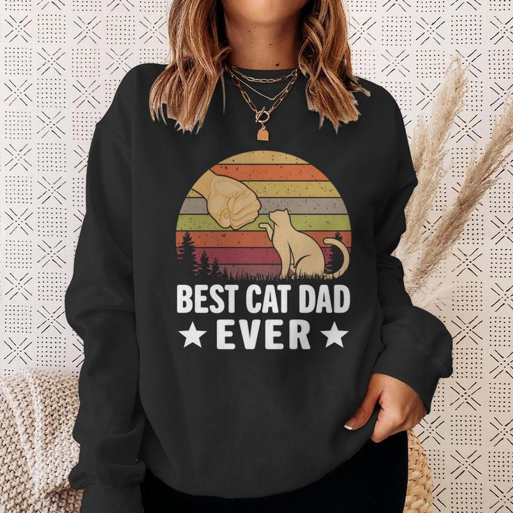 Best Cat Dad Ever Funny Cute Retro Sweatshirt Gifts for Her