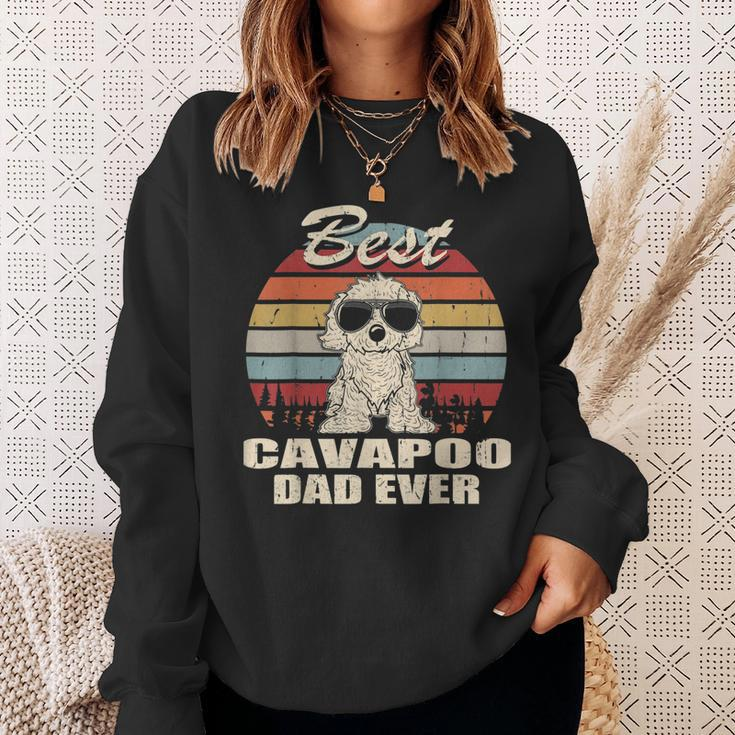 Best Cavapoo Dad Ever Vintage Retro Dog Dad V2 Sweatshirt Gifts for Her