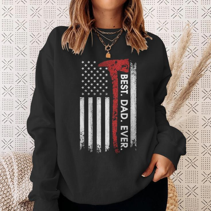 Best Dad Ever Fireman Fathers Day Gift Sweatshirt Gifts for Her
