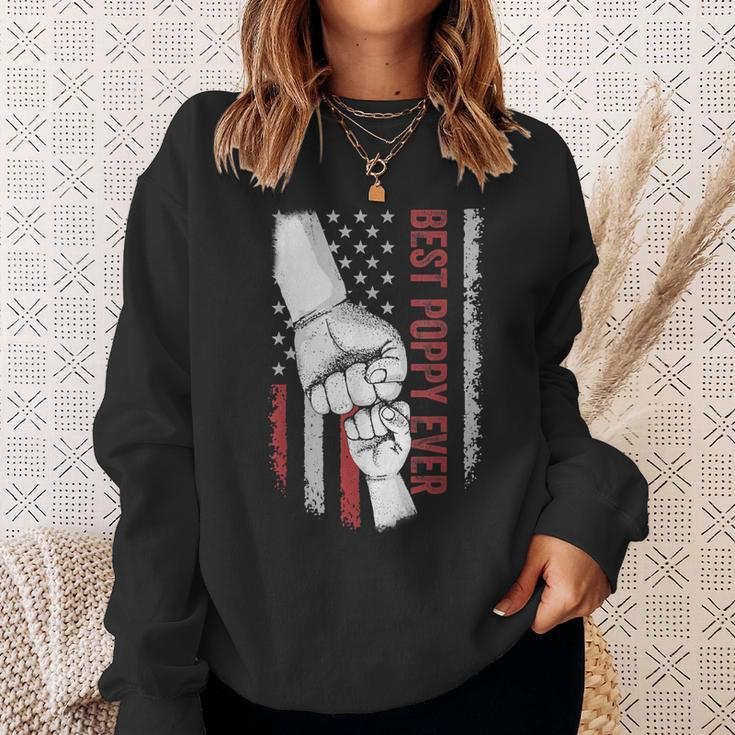 Best Dad Ever Poppy American Flag For Dad Sweatshirt Gifts for Her