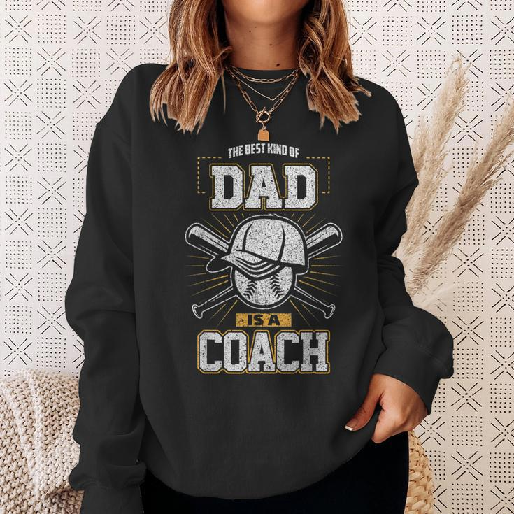 Best Dad Sports Coach Baseball Softball Ball Father Sweatshirt Gifts for Her