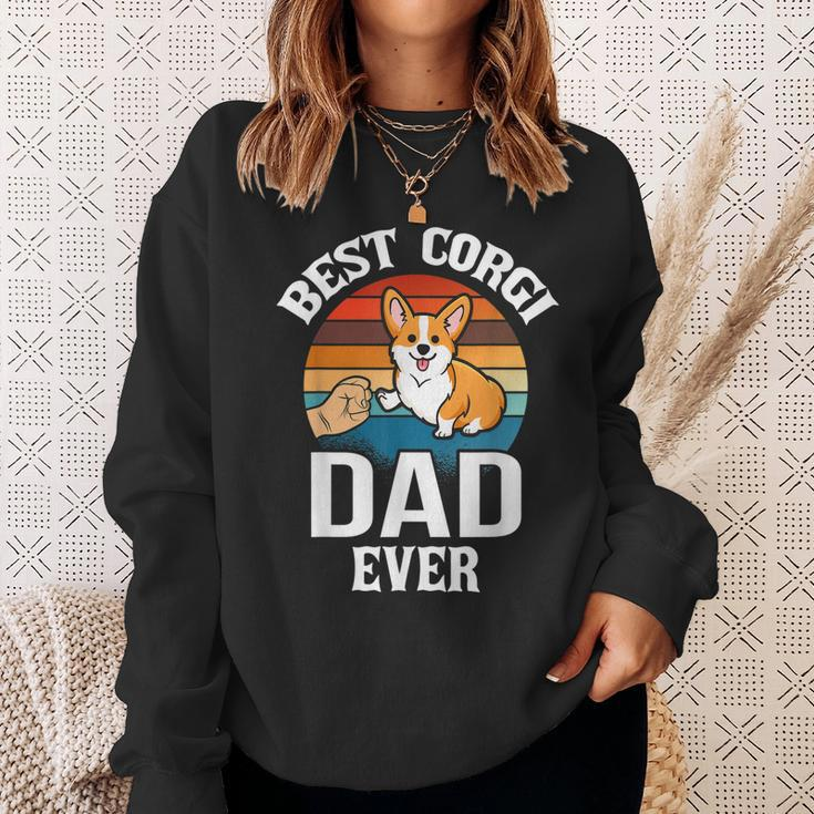 Best Dog Dad Ever Corgi Retro Vintage Sweatshirt Gifts for Her