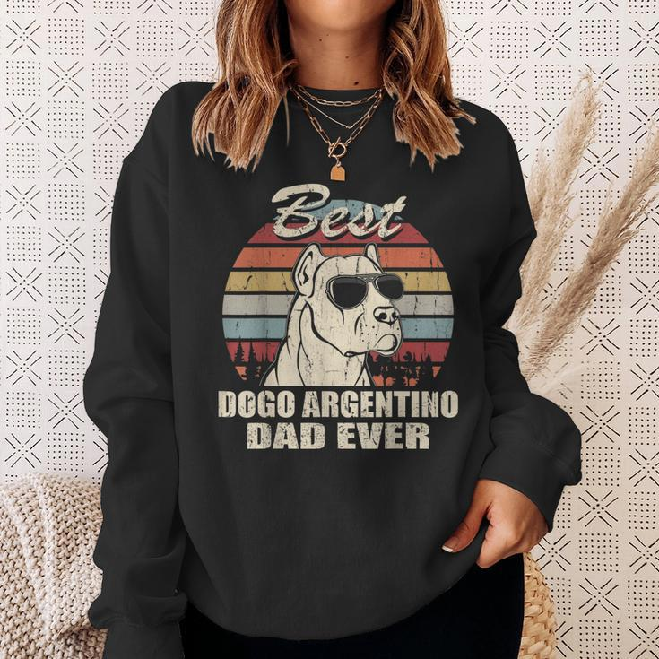 Best Dogo Argentino Dad Ever Vintage Retro Dog Dad Sweatshirt Gifts for Her