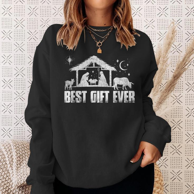 Best Ever Jesus Nativity Scene Christian Faith Christmas Sweatshirt Gifts for Her