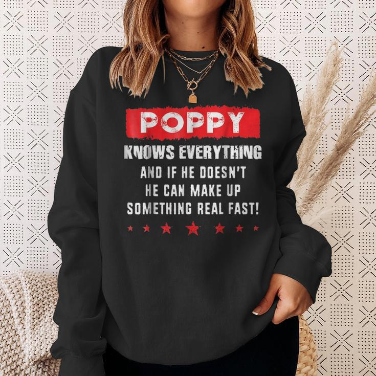 Best Gift Awesome Poppy Cool Fathers Day Gift Sweatshirt Gifts for Her