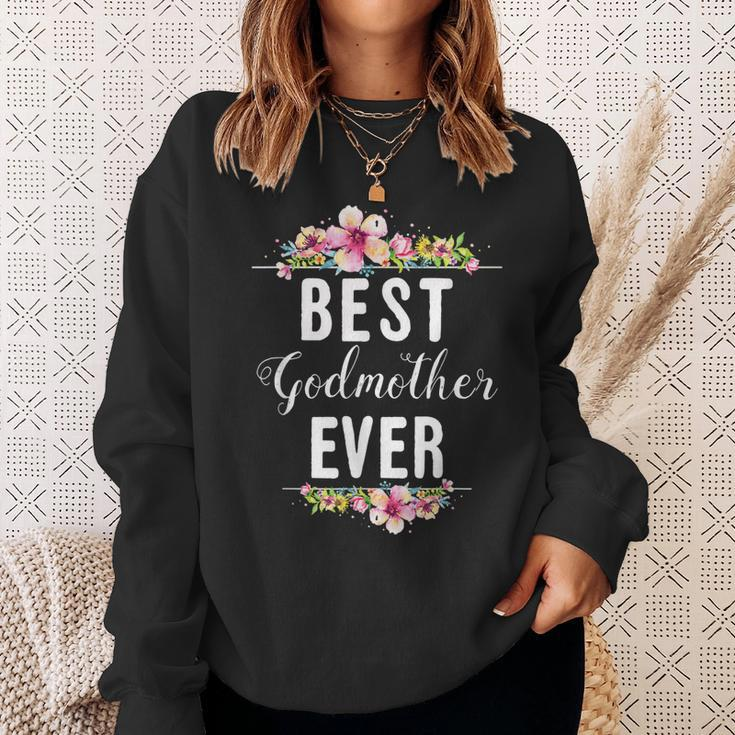 Best Godmother Ever Floral Design Family Matching Gift Sweatshirt Gifts for Her