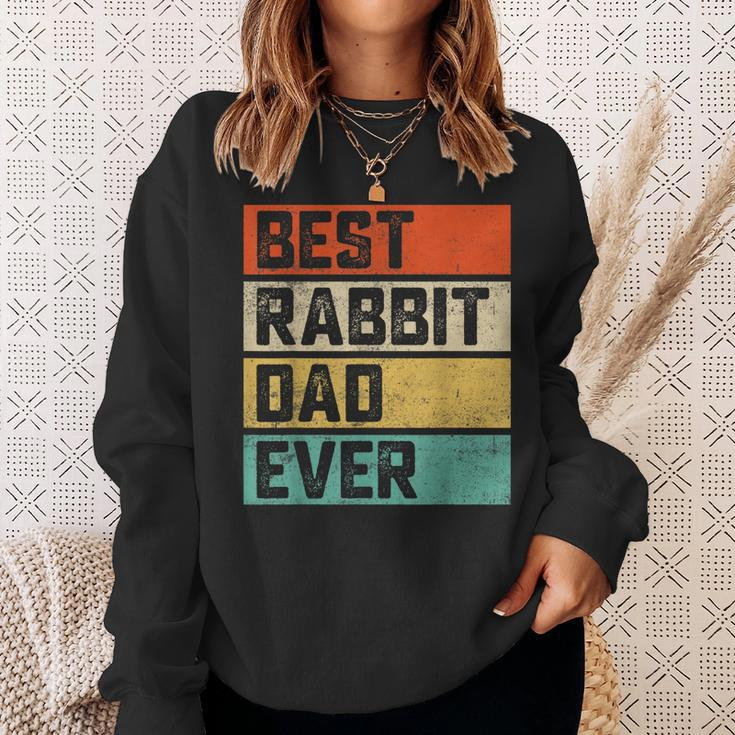Best Rabbit Dad Ever Funny Rabbits Men Father Vintage Sweatshirt Gifts for Her
