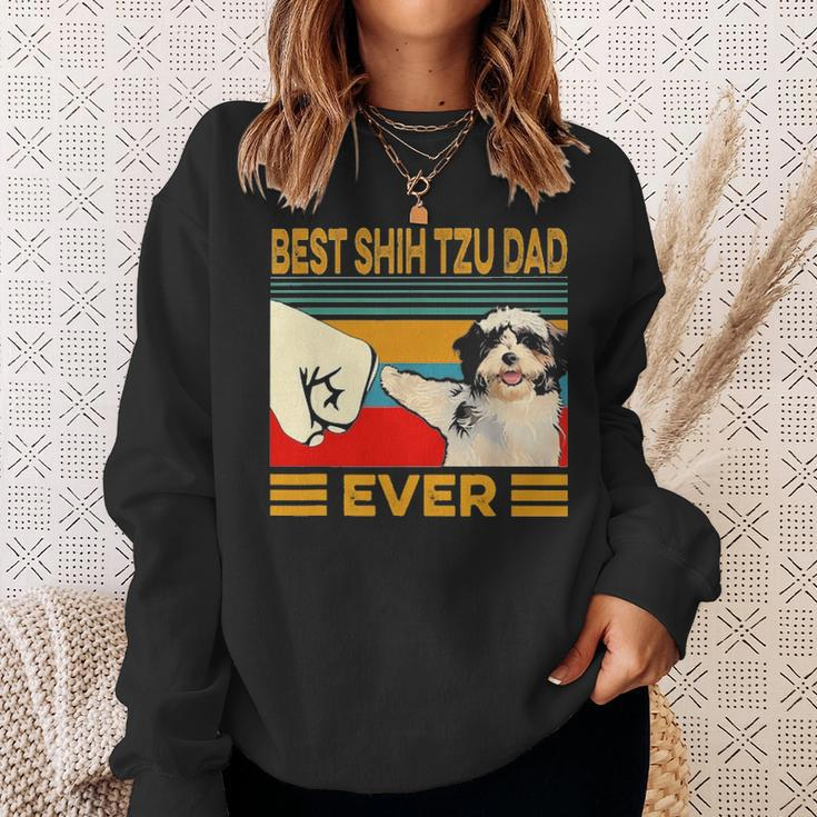 Best Shih Tzu Dad Ever Retro Vintage V2 Sweatshirt Gifts for Her