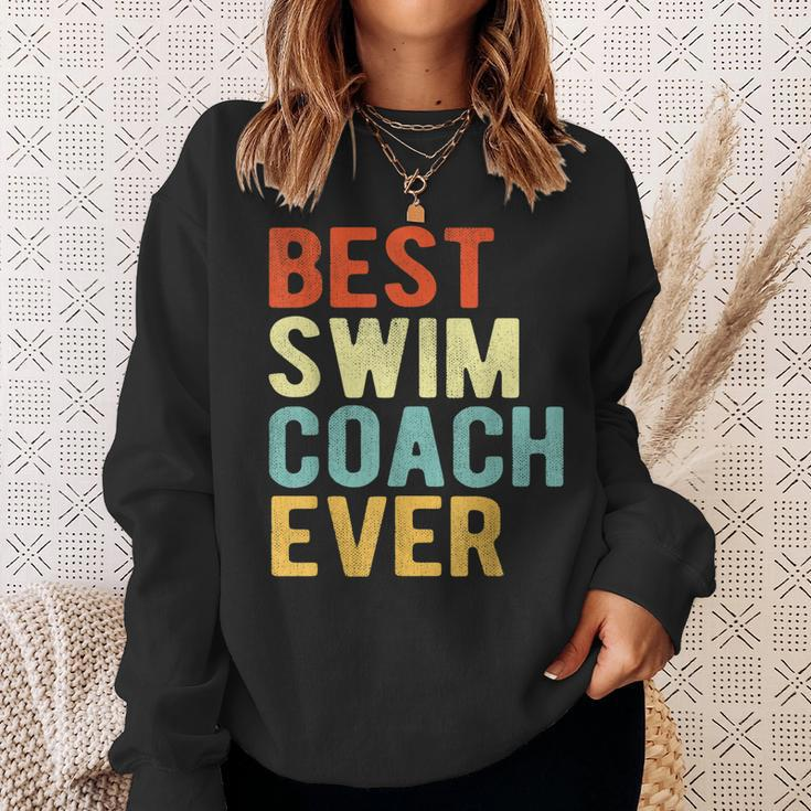 Best Swim Coach Ever Swimming Coach Swim Teacher Retro Sweatshirt Gifts for Her