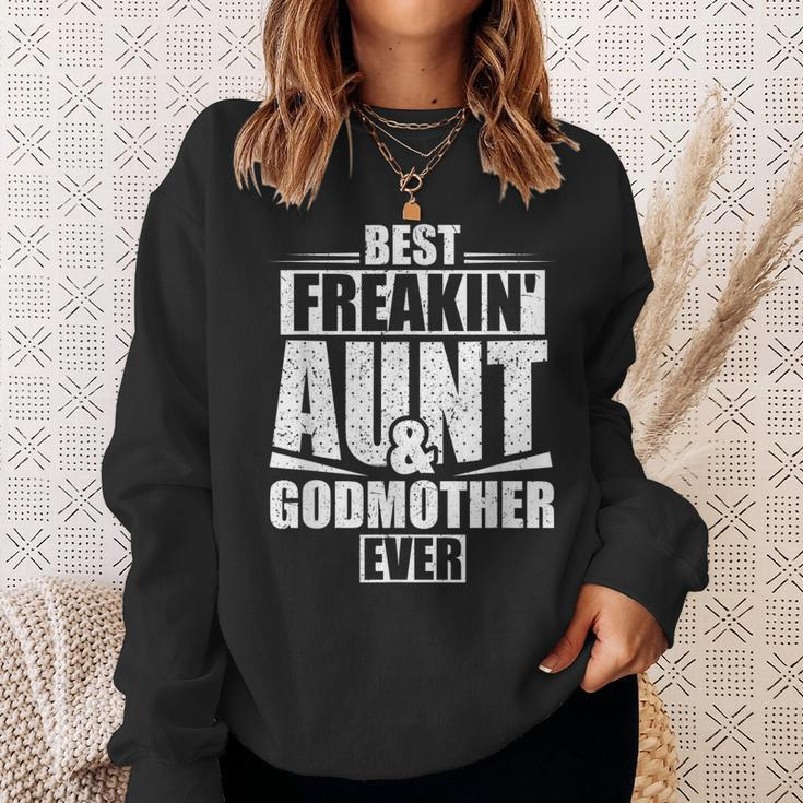 Beste Verdammte Tante Und Patin Retro Vintage Oma Sweatshirt Geschenke für Sie