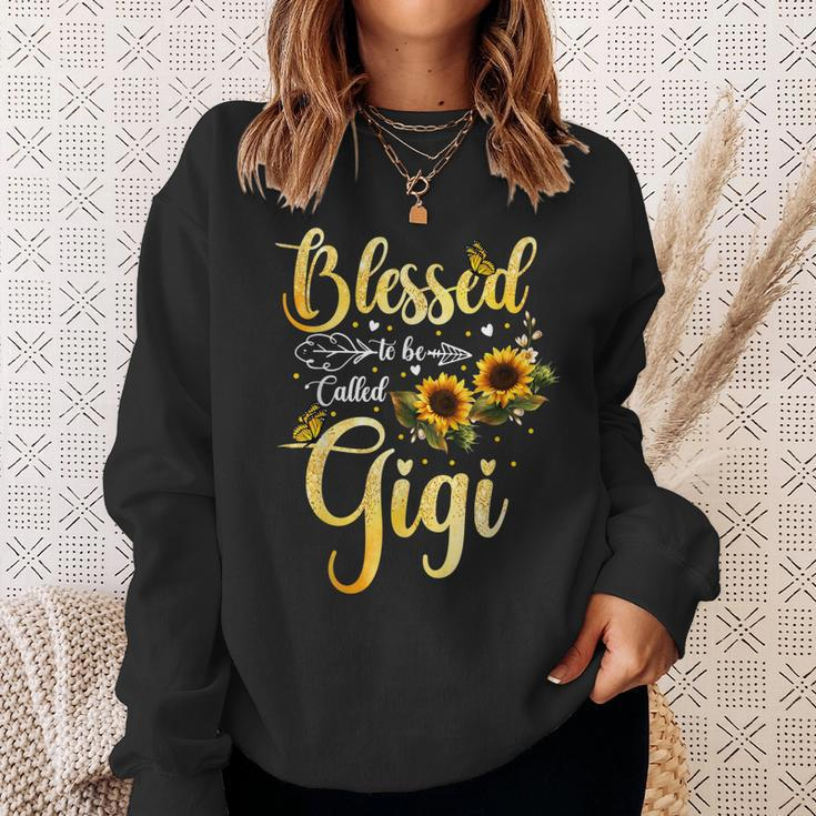 Blessed To Be Called Gigi Sunflower Butterfly Mothers Day Sweatshirt Gifts for Her