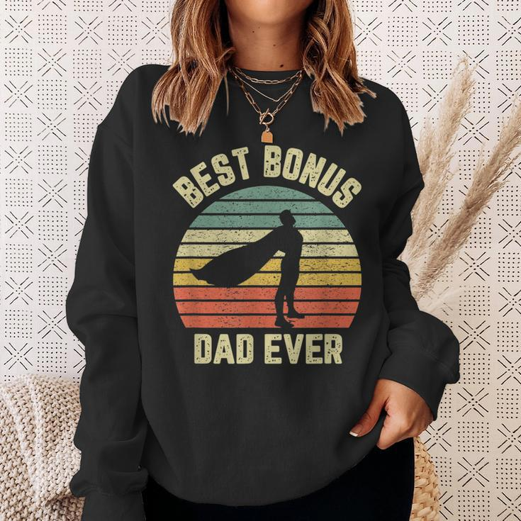 Bonus Dad Gift Cool Retro Hero Best Bonus Dad Ever Gift For Mens Sweatshirt Gifts for Her