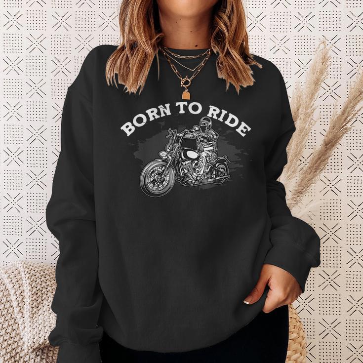 Born To Ride Motorradfahrer Motorrad Geschenk Biker Motorrad Sweatshirt Geschenke für Sie