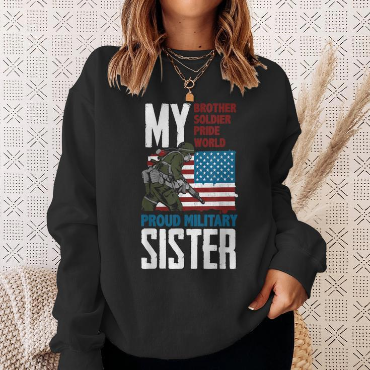 Brother My Soldier Hero Proud Military Sister - Gift Veteran Men Women Sweatshirt Graphic Print Unisex Gifts for Her