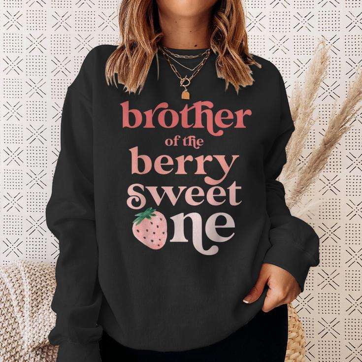 Brother Of The Berry Sweet One Strawberry First Birthday 1St Sweatshirt Gifts for Her