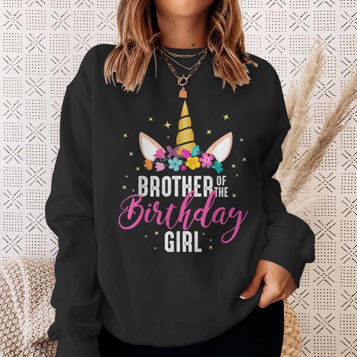 Brother Of The Birthday Girl Sibling Gift Unicorn Birthday Sweatshirt Gifts for Her