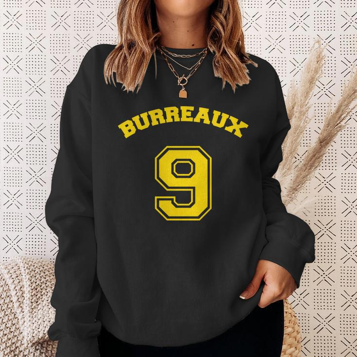 Burreaux Number 9 Louisiana Football Fan Men Women Sweatshirt Graphic Print Unisex Gifts for Her