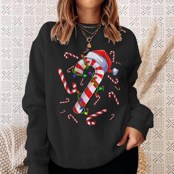 Candy Cane Merry And Bright Red And White Candy Costume Men Women Sweatshirt Graphic Print Unisex Gifts for Her