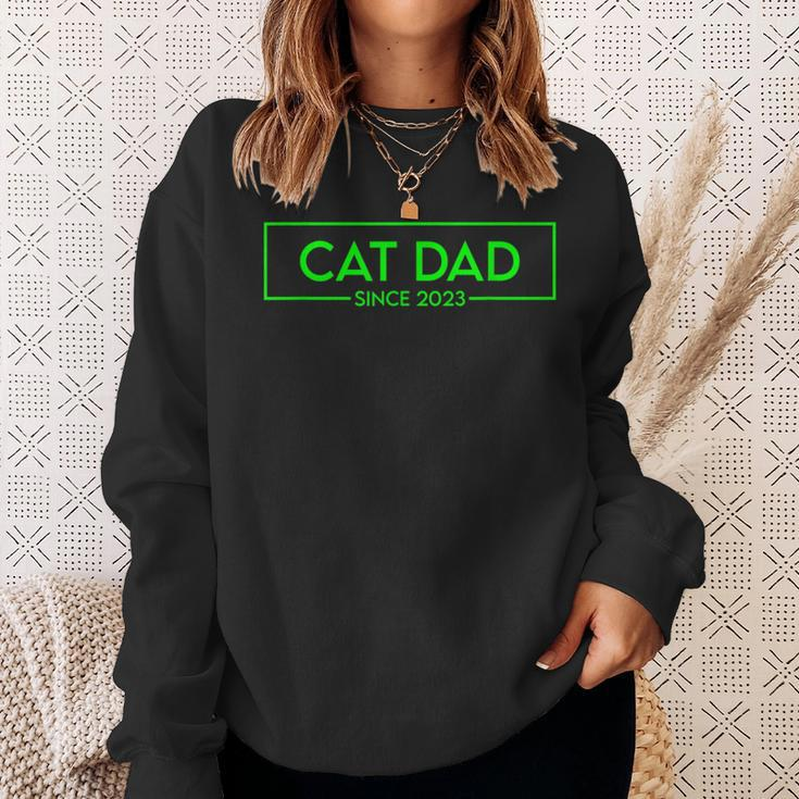 Cat Dad Since 2023 Promoted To Cat Dad V4 Sweatshirt Gifts for Her