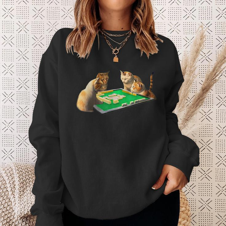 Cat Mahjong Funny With Letters Mens Funny Clothes Funny Goods Gift Jokushi Sweatshirt Gifts for Her