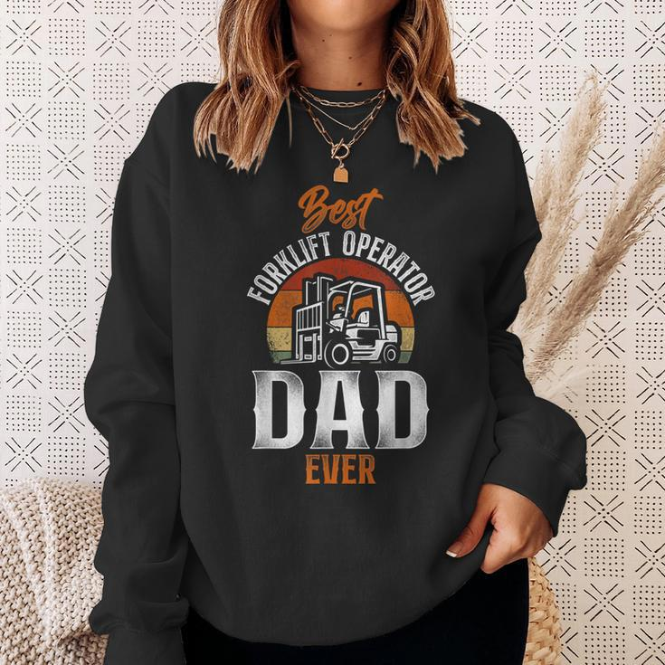Certified Forklift Truck Operator Dad Father Retro Vintage Sweatshirt Gifts for Her