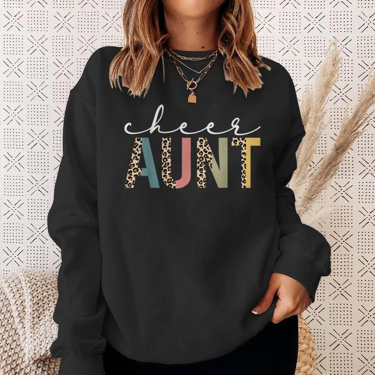 Cheer Aunt Leopard Cheerleading Props Cute Cheer For Coach Sweatshirt Gifts for Her