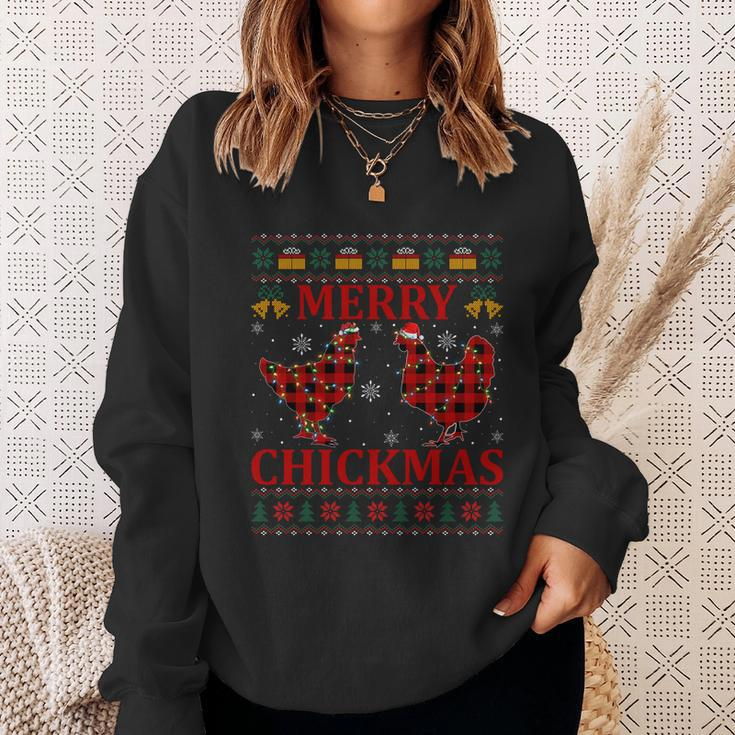 Chicken Lover Merry Chickmas Ugly Chicken Christmas Pajama Gift Sweatshirt Gifts for Her
