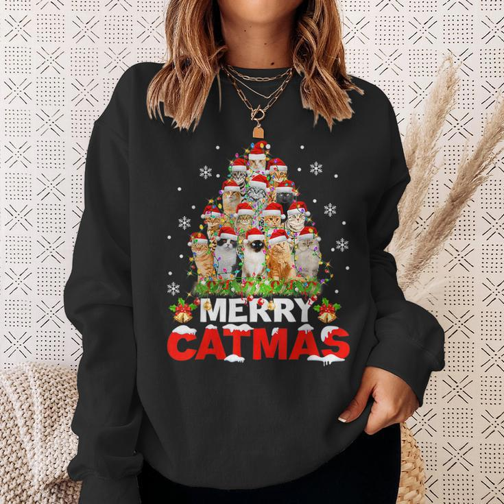 Christmas Cat Meowy Christmas Merry Catmas Christmas Men Women Sweatshirt Graphic Print Unisex Gifts for Her