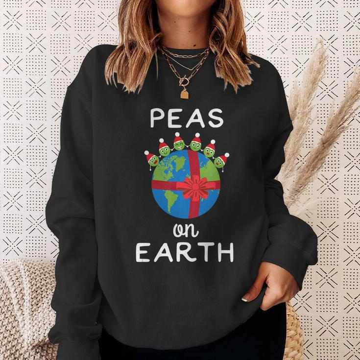 Christmas Peas On Earth World Peace Pea Design Tshirt Sweatshirt Gifts for Her