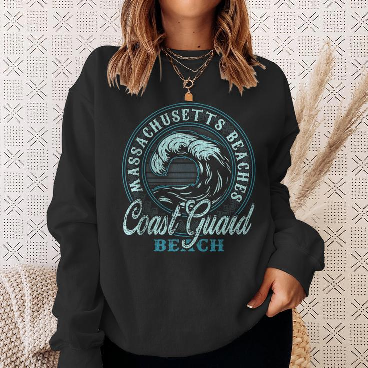 Coast Guard Beach Retro Wave Circle Sweatshirt Gifts for Her