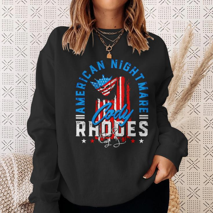 Cody Rhodes American Nightmare Usa Flag Signature Sweatshirt Gifts for Her