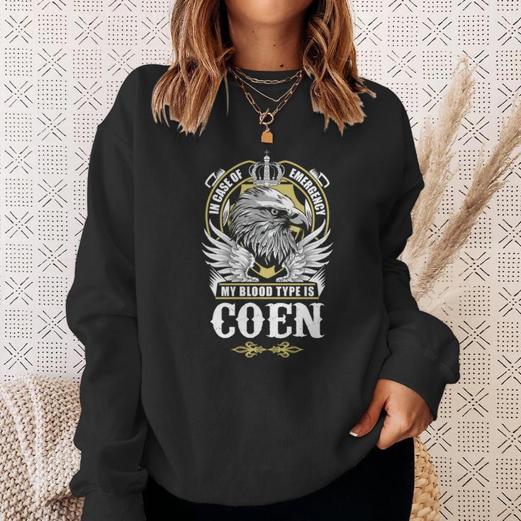Coen Name - In Case Of Emergency My Blood Sweatshirt Gifts for Her