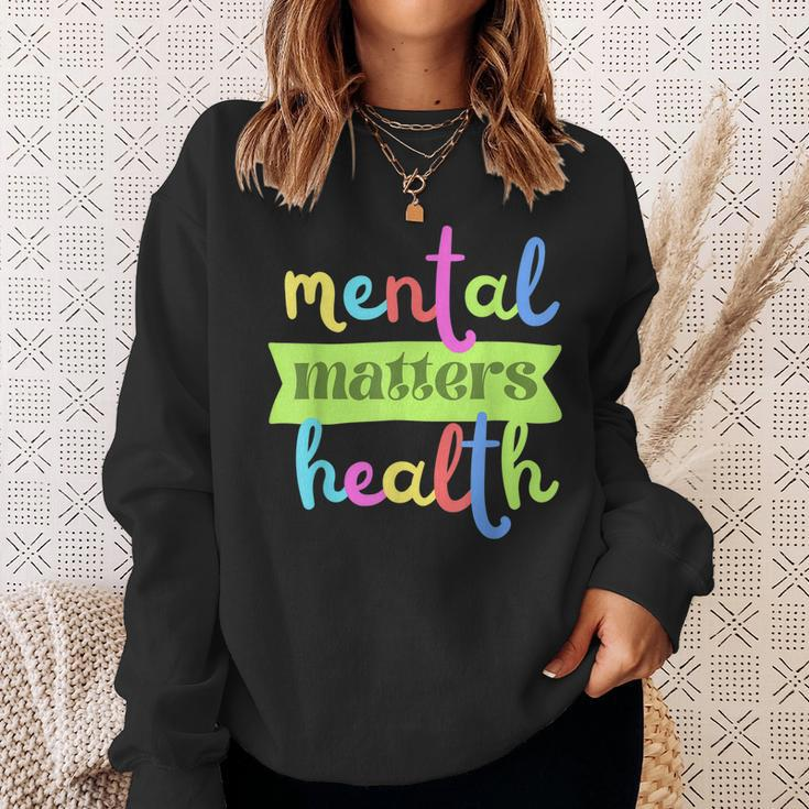 Colorful Vintage Mental Health Matters Quote For Support Sweatshirt Gifts for Her