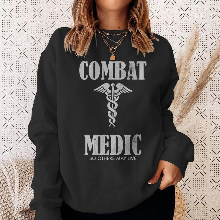 Combat Medic Distressed United States Army Sweatshirt Gifts for Her