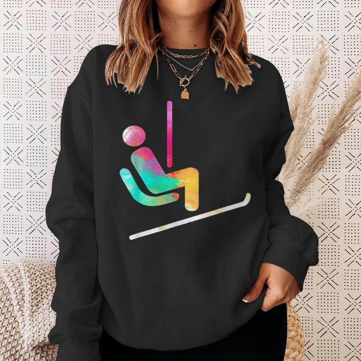 Cool Ski Skier Art Winter Sports Skiing Athlete Holiday Men Women Sweatshirt Graphic Print Unisex Gifts for Her