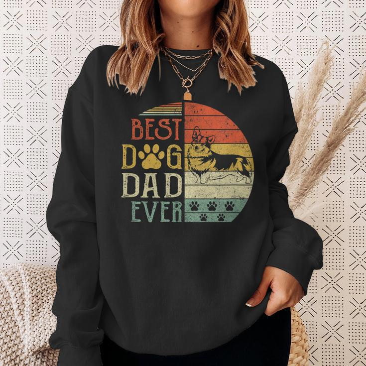 Corgi Best Dog Dad Ever Vintage Fathers Day Retro Sweatshirt Gifts for Her