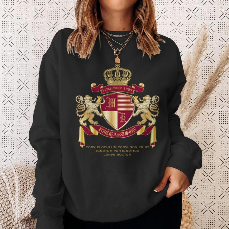 Create Your Own Coat Of Arms Red Gold Lion Emblem Sweatshirt Gifts for Her